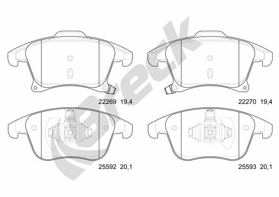 Set placute frana,frana disc 22269 00 701 00 BRECK